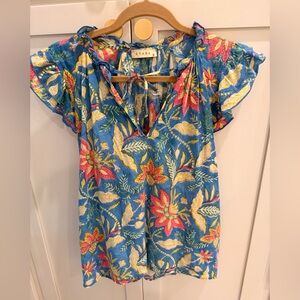 STARK X Blue Floral Women's Top size XS! Beautiful